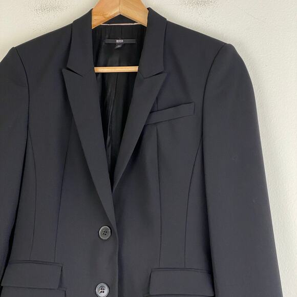 Hugo Boss Juicy Wool Blazer Size 2 Black - Picture 7 of 15
